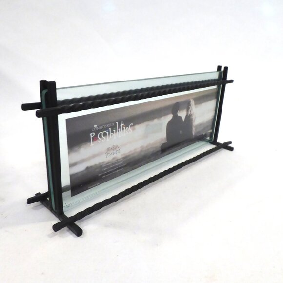 NEW PANORAMIC PHOTO FRAME TWISTED BLACK METAL & GLASS DECORATIVE PHOTO FRAME - Picture 6 of 13